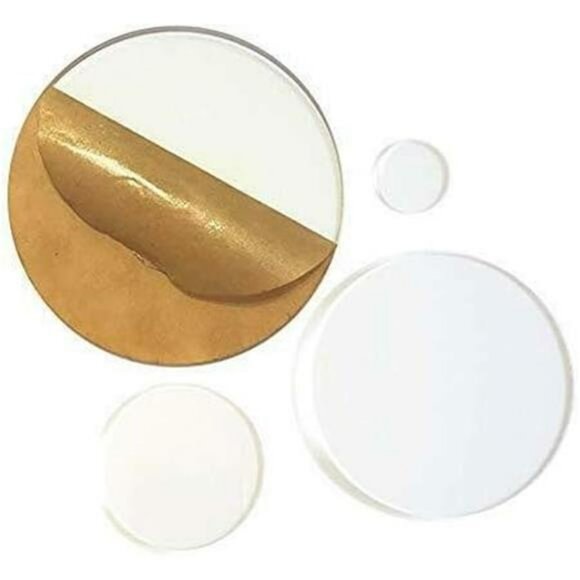 Clear Acrylic Drink Coasters Set of 6 Round Plastic Cup Tabletop Protection - Picture 2 of 5